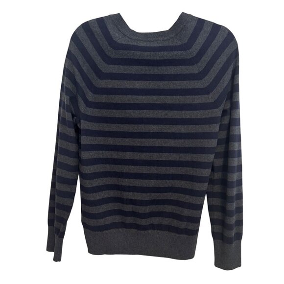 Banana Republic Small Striped Navy & Gray Sweater Cotton Cashmere Blend - Picture 2 of 16